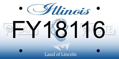 FY18116 Illinois License Plate