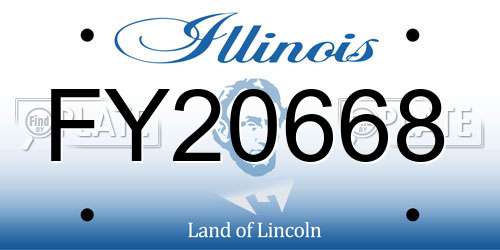 FY20668 Illinois License Plate