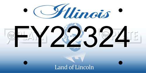 FY22324 Illinois License Plate