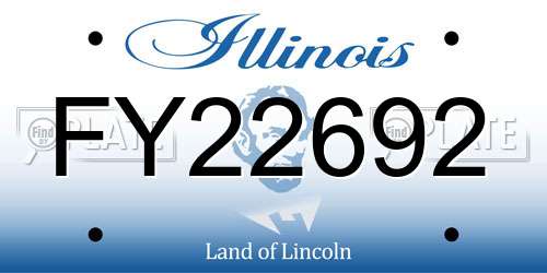 FY22692 Illinois License Plate