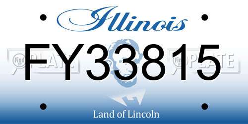 FY33815 Illinois License Plate