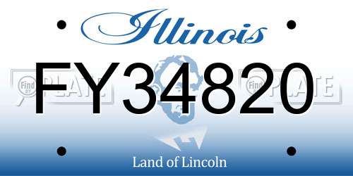 FY34820 Illinois License Plate