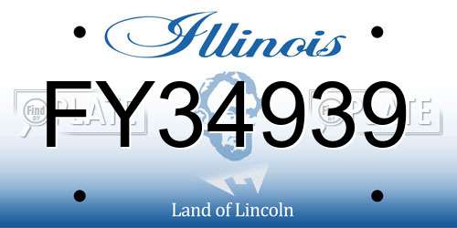 FY34939 Illinois License Plate