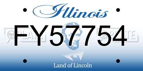 FY57754 Illinois License Plate