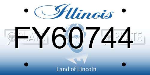 FY60744 Illinois License Plate