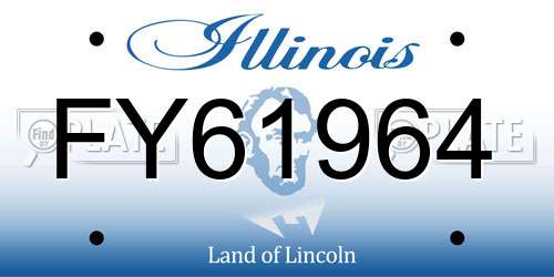 FY61964 Illinois License Plate
