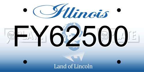 FY62500 Illinois License Plate