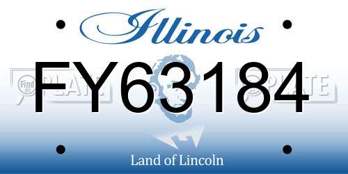 FY63184 Illinois License Plate