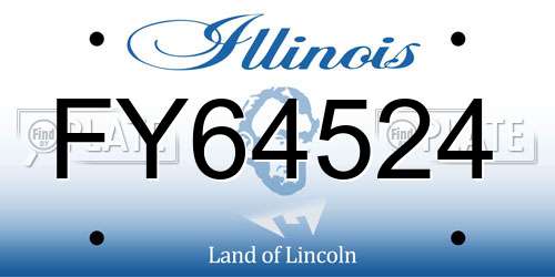 FY64524 Illinois License Plate
