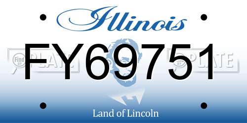 FY69751 Illinois License Plate