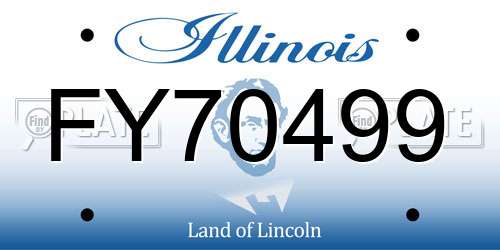 FY70499 Illinois License Plate