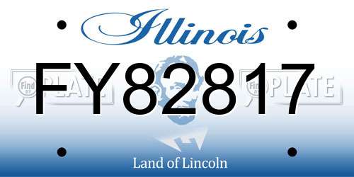 FY82817 Illinois License Plate
