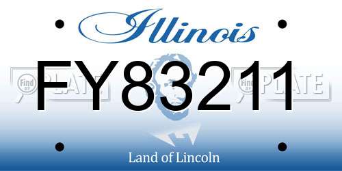 FY83211 Illinois License Plate