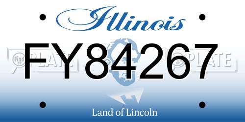 FY84267 Illinois License Plate