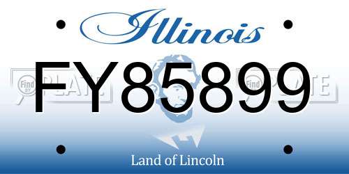 FY85899 Illinois License Plate