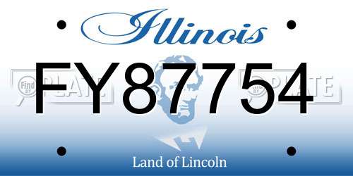 FY87754 Illinois License Plate