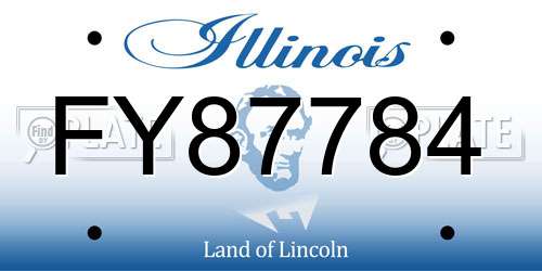 FY87784 Illinois License Plate