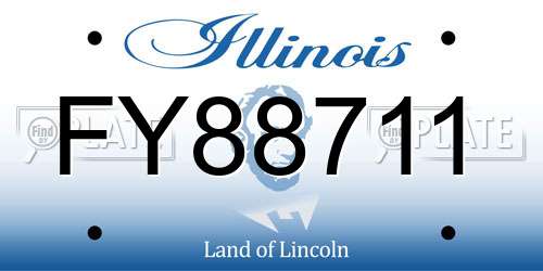 FY88711 Illinois License Plate