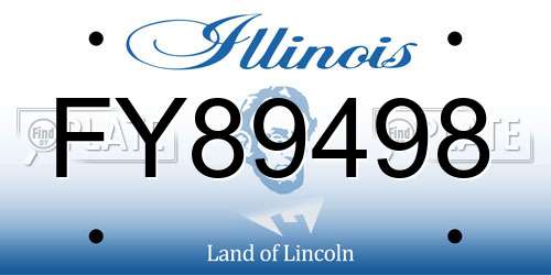 FY89498 Illinois License Plate