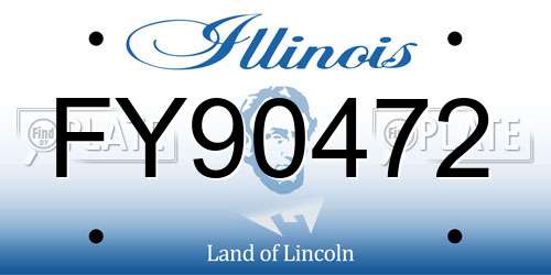 FY90472 Illinois License Plate
