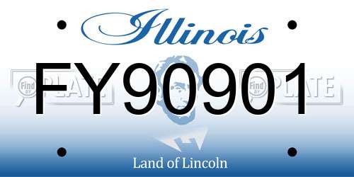 FY90901 Illinois License Plate
