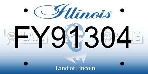 FY91304 Illinois License Plate