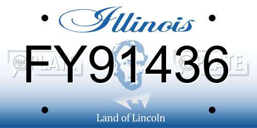 FY91436 Illinois License Plate