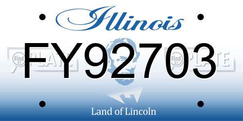 FY92703 Illinois License Plate