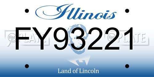 FY93221 Illinois License Plate