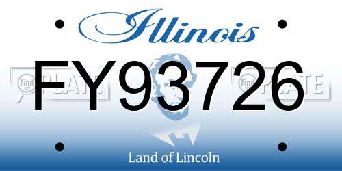 FY93726 Illinois License Plate