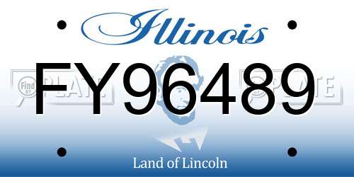 FY96489 Illinois License Plate