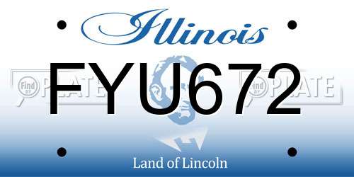 FYU672 Illinois License Plate