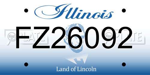FZ26092 Illinois License Plate