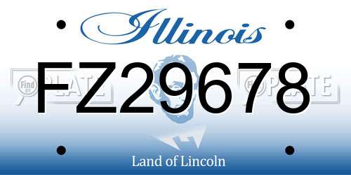 FZ29678 Illinois License Plate