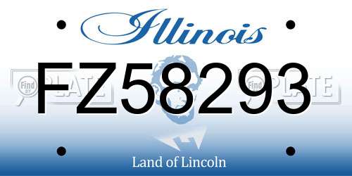 FZ58293 Illinois License Plate