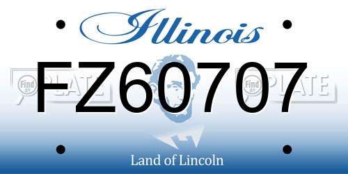 FZ60707 Illinois License Plate