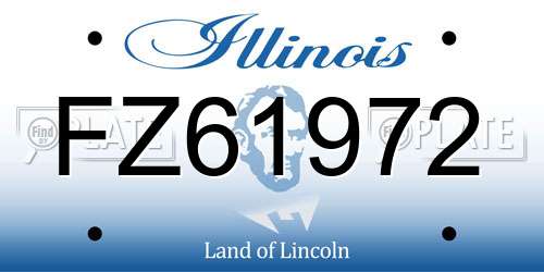 FZ61972 Illinois License Plate