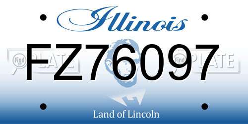 FZ76097 Illinois License Plate