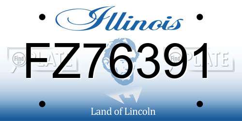 FZ76391 Illinois License Plate