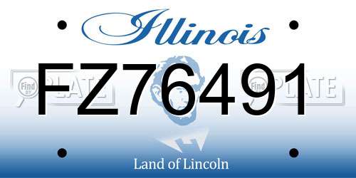 FZ76491 Illinois License Plate