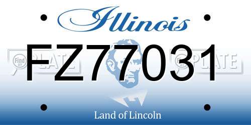 FZ77031 Illinois License Plate