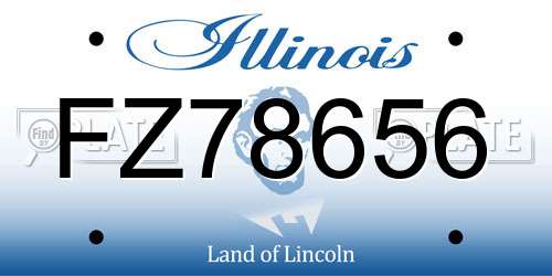 FZ78656 Illinois License Plate