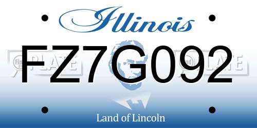 FZ7G092 Illinois License Plate