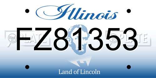 FZ81353 Illinois License Plate
