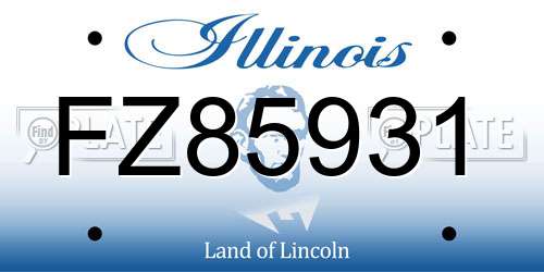 FZ85931 Illinois License Plate