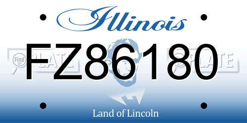 FZ86180 Illinois License Plate