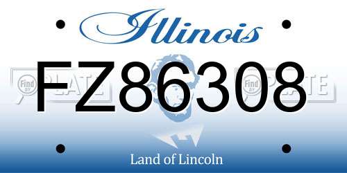 FZ86308 Illinois License Plate