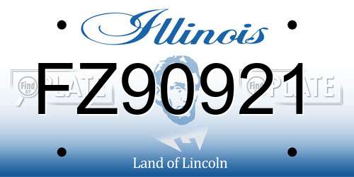 FZ90921 Illinois License Plate