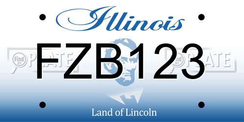 FZB123 Illinois License Plate