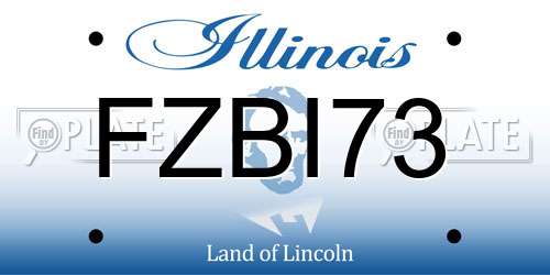 FZBI73 Illinois License Plate